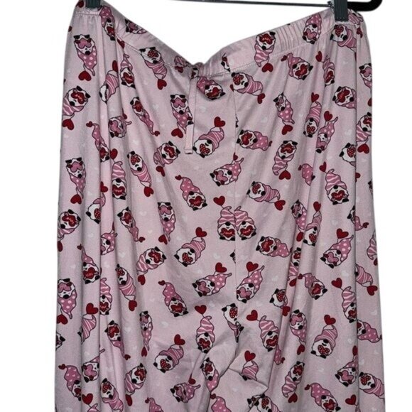 Fabulous Just Like You XL Pink Pajama Pants With Heart & Dog Print - Picture 6 of 9